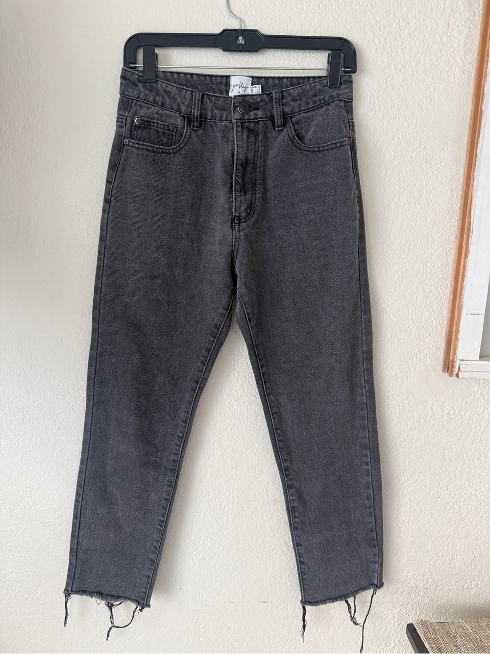 Princess Polly Black Washed High-Rise Cropped Jeans